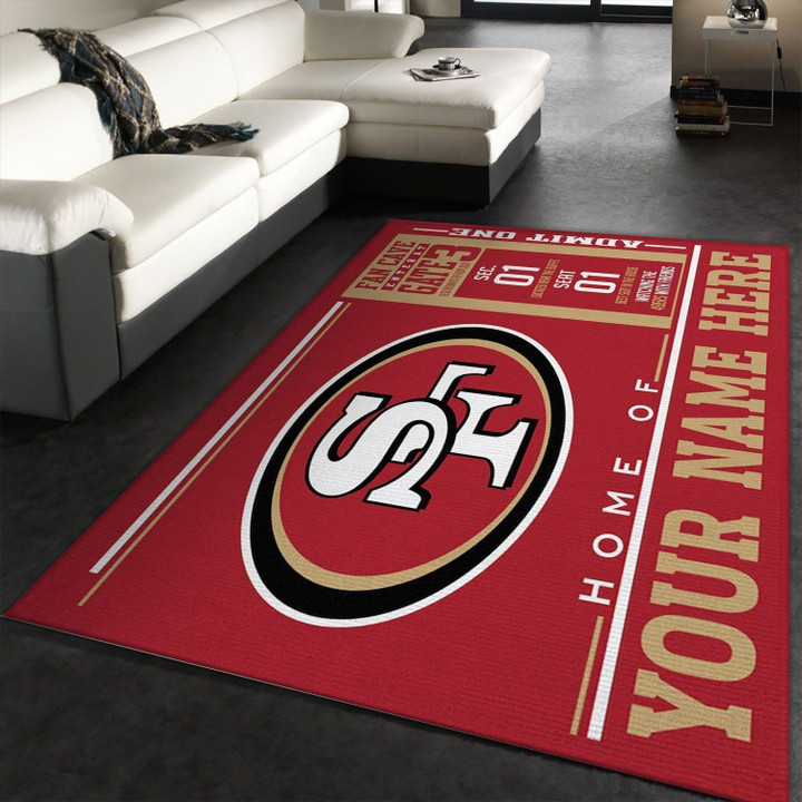 Customizable San Francisco 49ers Wincraft Personalized NFL Team Logos Area Rug, Bedroom, Christmas Gift US Decor Indoor Outdoor Rugs