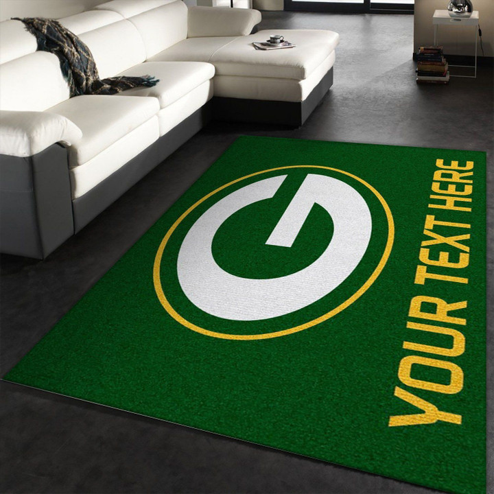 Customizable Green Bay Packers Personalized Accent Rug NFL Area Rug, Living room and bedroom Rug, Home Decor Floor Decor Indoor Outdoor Rugs