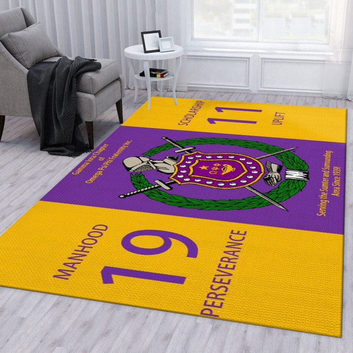 Omega Psi Phi Fraternity Area Rug Living Room Rug Home Decor Floor Decor Indoor Outdoor Rugs
