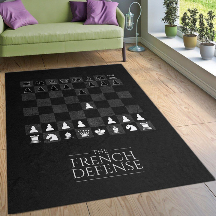 French Defense Chess Rug Living Room Rug Home Decor Floor Decor Indoor Outdoor Rugs
