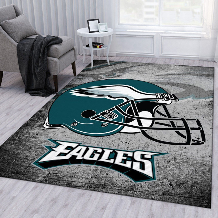 Philadelphia Eagles Helmet Nfl Football Team Area Rug For Gift Bedroom Rug US Gift Decor Indoor Outdoor Rugs