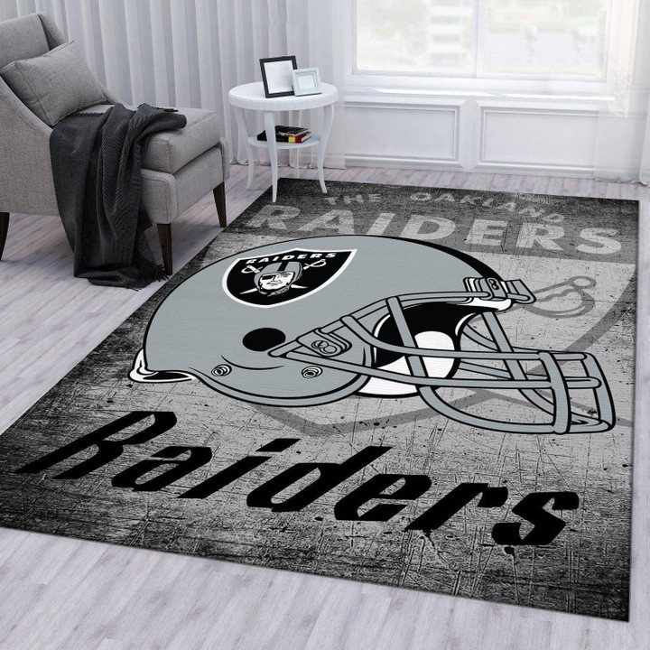 Los Angeles Raiders Retro Nfl Football Team Area Rug For Gift Living Room Rug US Gift Decor Indoor Outdoor Rugs