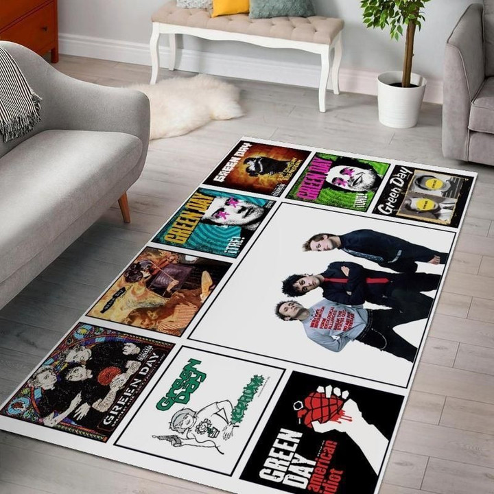 Green Day Albums Ver 2 Area Rug For Christmas Living Room Rug Home Decor Floor Decor Indoor Outdoor Rugs