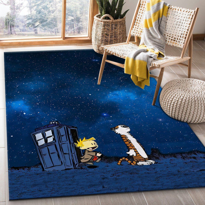 Calvin and Hobbes Doctor Who Area Rug Carpet Living Room Rugs Floor Decor Indoor Outdoor Rugs