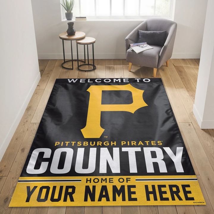 Pittsburgh Pirates Personalized MLB Team Logos Area Rug, Living Room Rug Room Decor Indoor Outdoor Rugs