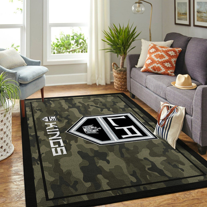 Los Angeles Kings Nhl Team Logo Camo Style Nice Gift Home Decor Area Rug Rugs For Living Room Indoor Outdoor Rugs