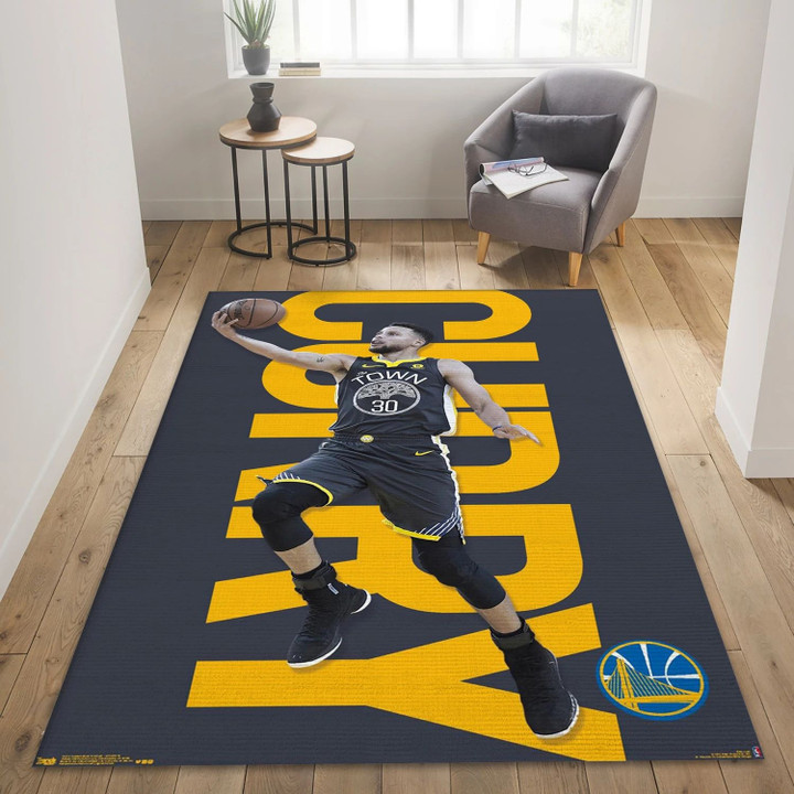 Stephen Curry Golden State Warriors NBA Team Logos Area Rug, Living Room Rug US Decor Indoor Outdoor Rugs