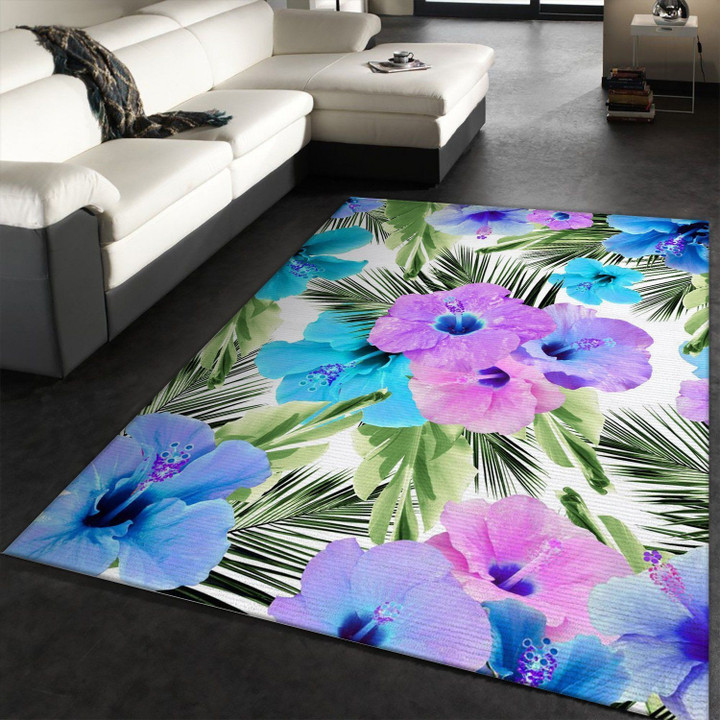 Tropical Hibiscus Dream 2 Area Rug, Living room and bedroom Rug, Family Gift US Decor Indoor Outdoor Rugs