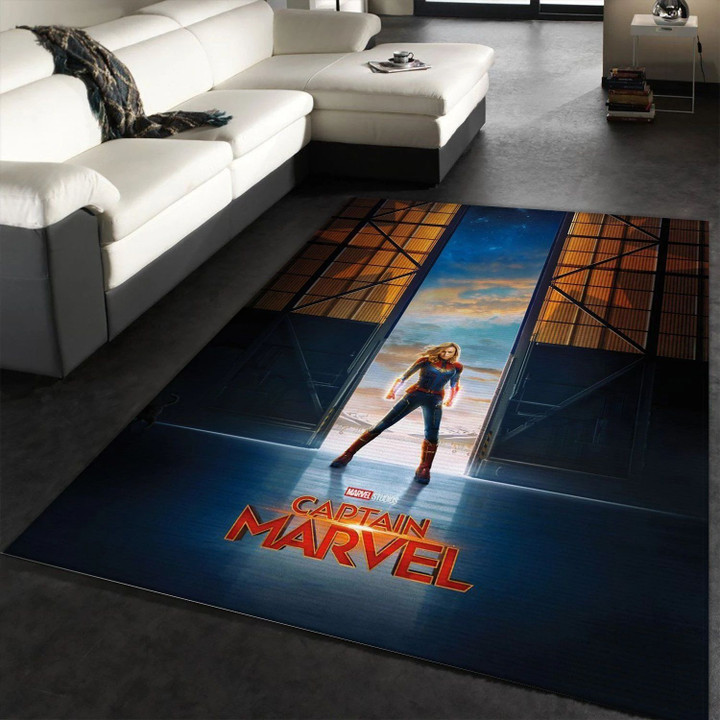 Captain Marvel Movie 2 Area Rug, Living room and bedroom Rug, Family Gift US Decor Indoor Outdoor Rugs