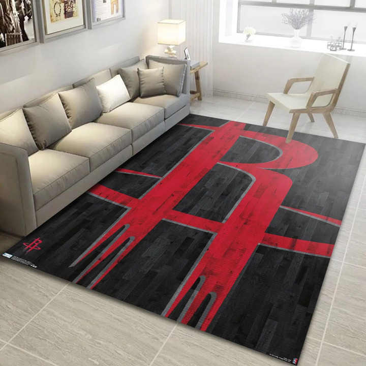 Houston Rockets NBA Team Logos Area Rug, Living Room Rug Room Decor Indoor Outdoor Rugs