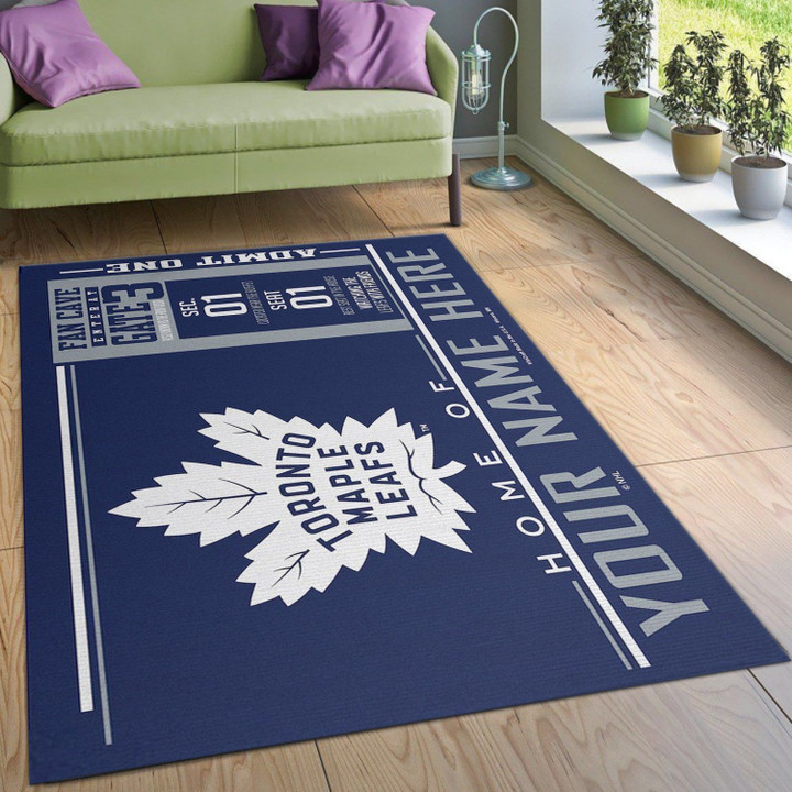 Customizable Toronto Maple Leafs Wincraft Personalized NHL Rug Living Room Rug Family Gift Indoor Outdoor Rugs