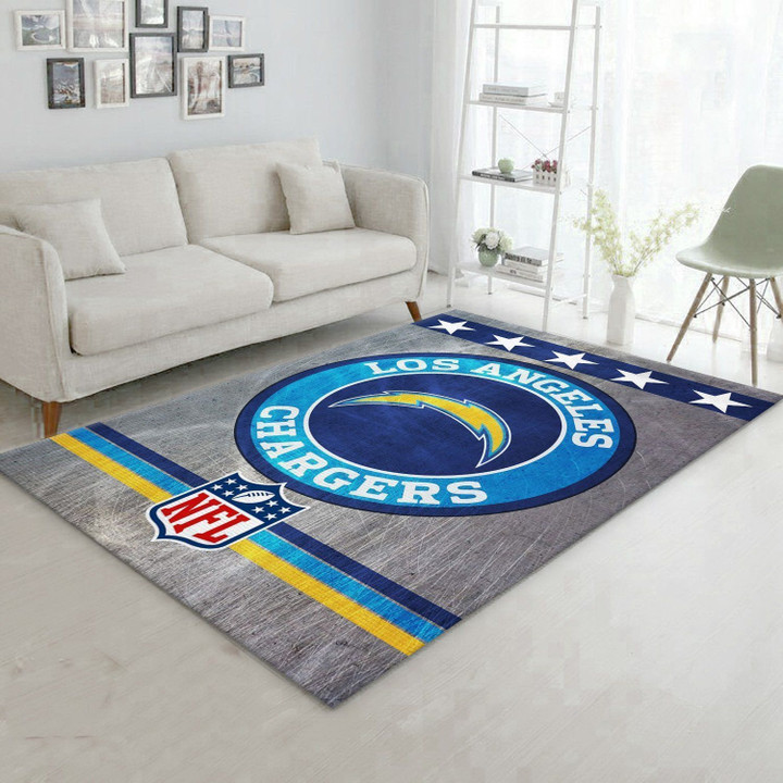 Los Angeles Chargers Nfl Football Team Area Rug For Gift Living Room Rug Christmas Gift US Decor Indoor Outdoor Rugs