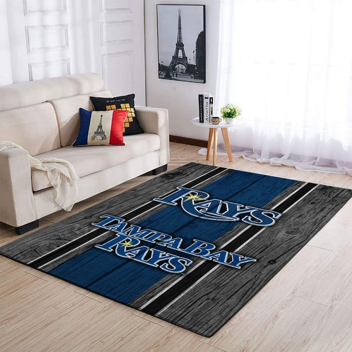 Tampa Bay Rays Mlb Team Logo Wooden Style Style Nice Gift Home Decor Rectangle Area Rug Indoor Outdoor Rugs