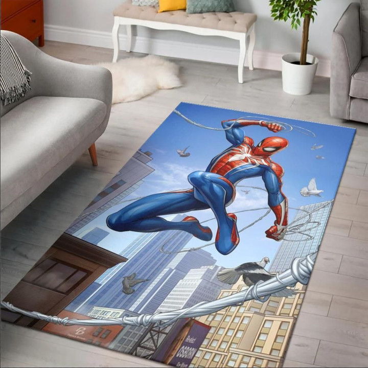 Spider Man Marvel Comic Kids Room Area Rug Rugs For Living Room Rug Home Decor Indoor Outdoor Rugs