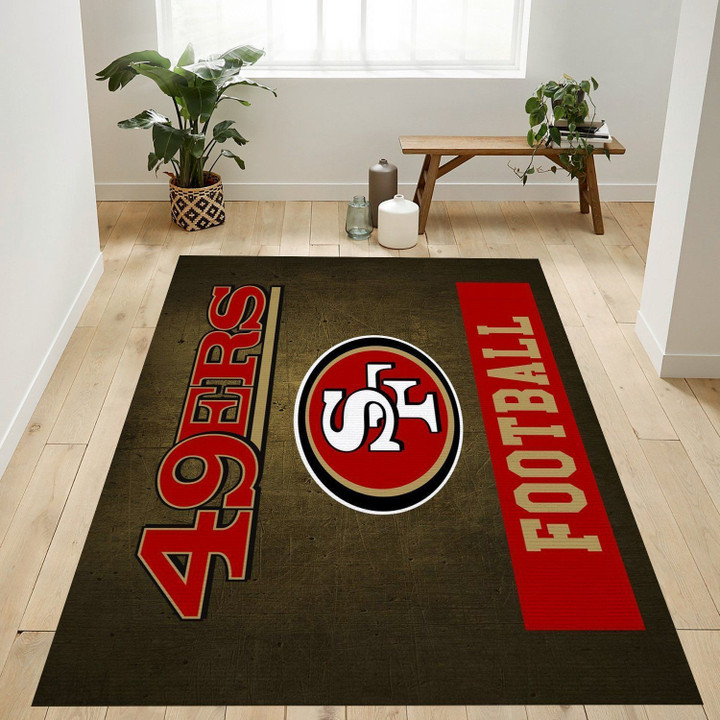 San Francisco 49ers Banner Nfl Logo Area Rug For Gift Bedroom Rug US Gift Decor Indoor Outdoor Rugs