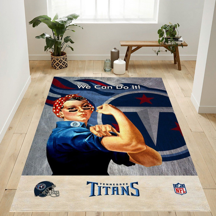 Tennessee Titans Blue Nfl Logo Area Rug For Gift Living Room Rug Home US Decor Indoor Outdoor Rugs