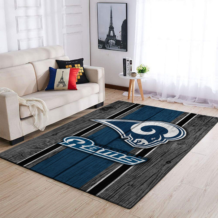 Los Angeles Rams Nfl Team Logo Wooden Style Style Nice Gift Home Decor Rectangle Area Rug Indoor Outdoor Rugs