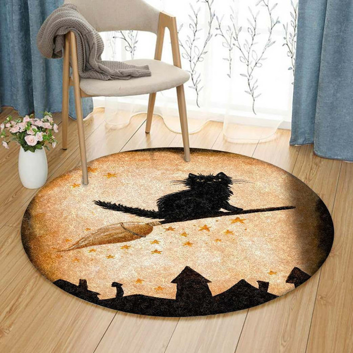 Cat Halloween Round Carpet, Indoor Ourdoor Carpet