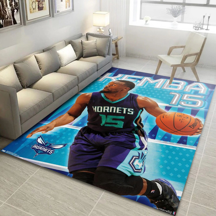 Kemba Walker Charlotte Hornets NBA Area Rug For Christmas, Living Room Rug Home Decor Indoor Outdoor Rugs