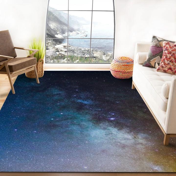 Milky Way During Night Time Art Rug, Living Room And Bed Room Rug Floor Decor Indoor Outdoor Rugs