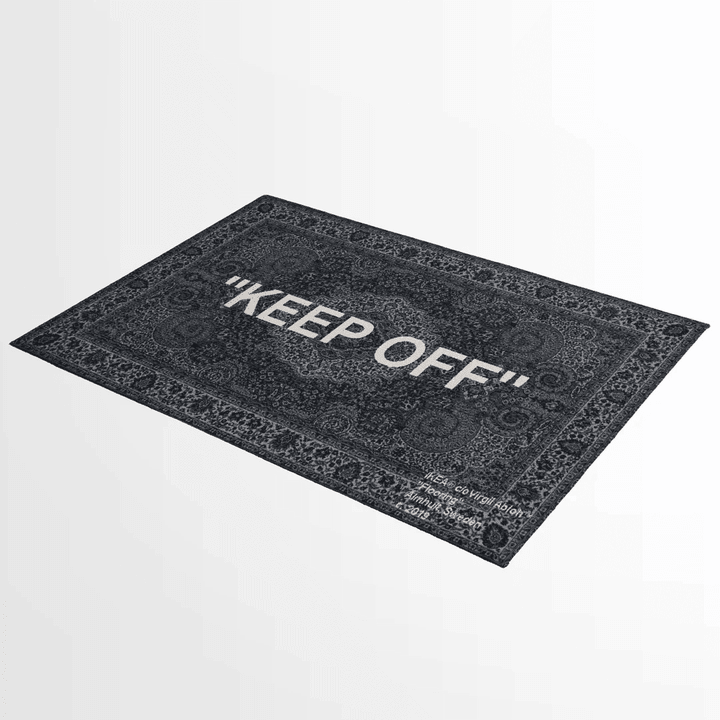 Area Rug - &quot;Keep Off&quot; Off White Ikea Virgil Abloh Office Bedroom & Home Decor Floor Mat Carpet Fashion Designer Sneakers Hypebeast Gift