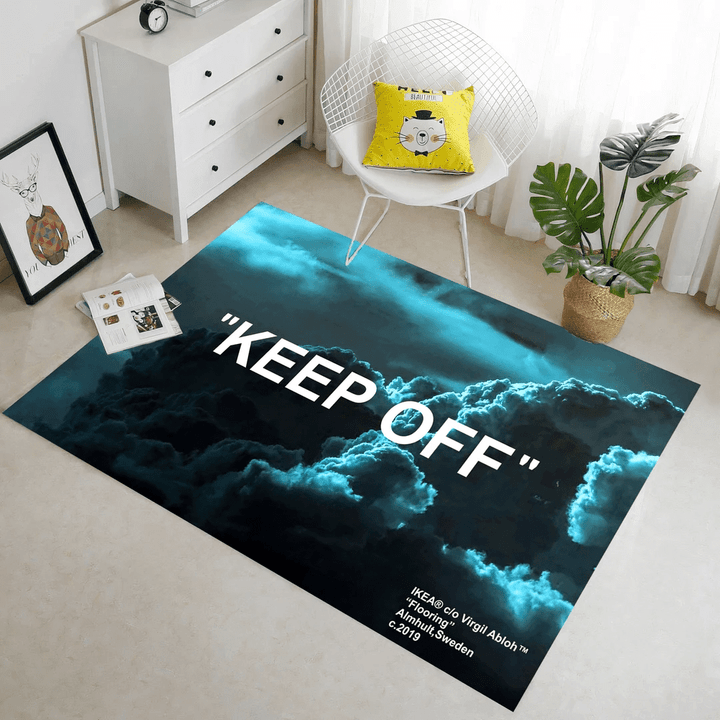 Keep Off Rug Cloud Pattern Blue Design Colorful Rug Keep Off Customized Rug Personalized Gift Home Decoration Rug Living Room Rug Area Rug