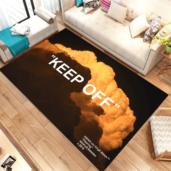 Keep Off With Clouds Rusty Clouds Gift Rug Original Patterned Keep Off Boy-Girl Room Rug For Living Room Carpet Area Rug Non Slip Floor