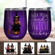 Customized Wine Tumbler 12oz Thick Thighs And Watch Vibes Halloween Gift Idea