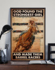 Cowgirl Barrel Racing God Found Easter And Wall Decor Visual Art Dad Gifts Mothers Days Mom Father Gift Idea For Home Poster 16x24in