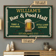 Personalized Bespoke Custom Meaningful Gift Billiard Bar And Pool Hall Last Longer s  36x24in Poster