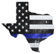 Texas Map Thin Blue Line plasma cut metal sign vintage style home office garage art wall decor PS