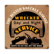 Busted Knuckle Garage Wrecker Service 12 x 12 Metal Sign Powder Coated Vintage Style Retro Garage Art Wall Decor bust016