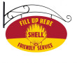 Shell Gas Friendly Service Double Sided Sign 24 x 14 Vintage Replica Steel Vintage Style Retro Gas Oil Garage Art Wall Decor SHL238