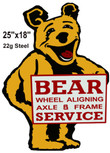 Bear Alignment Service Station Sign Laser Cutout Large 25 x 18 inch 22 Gauge Steel Metal Vintage Style Retro Garage Art RG9937S
