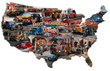 United States Hot Rod USA Map 25 x 16 Inches Metal Sign American Made Vintage Style Retro Garage Art LG652 PS