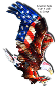 USA Flag United States American Bald Eagle Lazer Cut Shape Metal Sign 23.5 x 14.5 American Made Patriotic Retro Patriotic Wall Decor Art RG