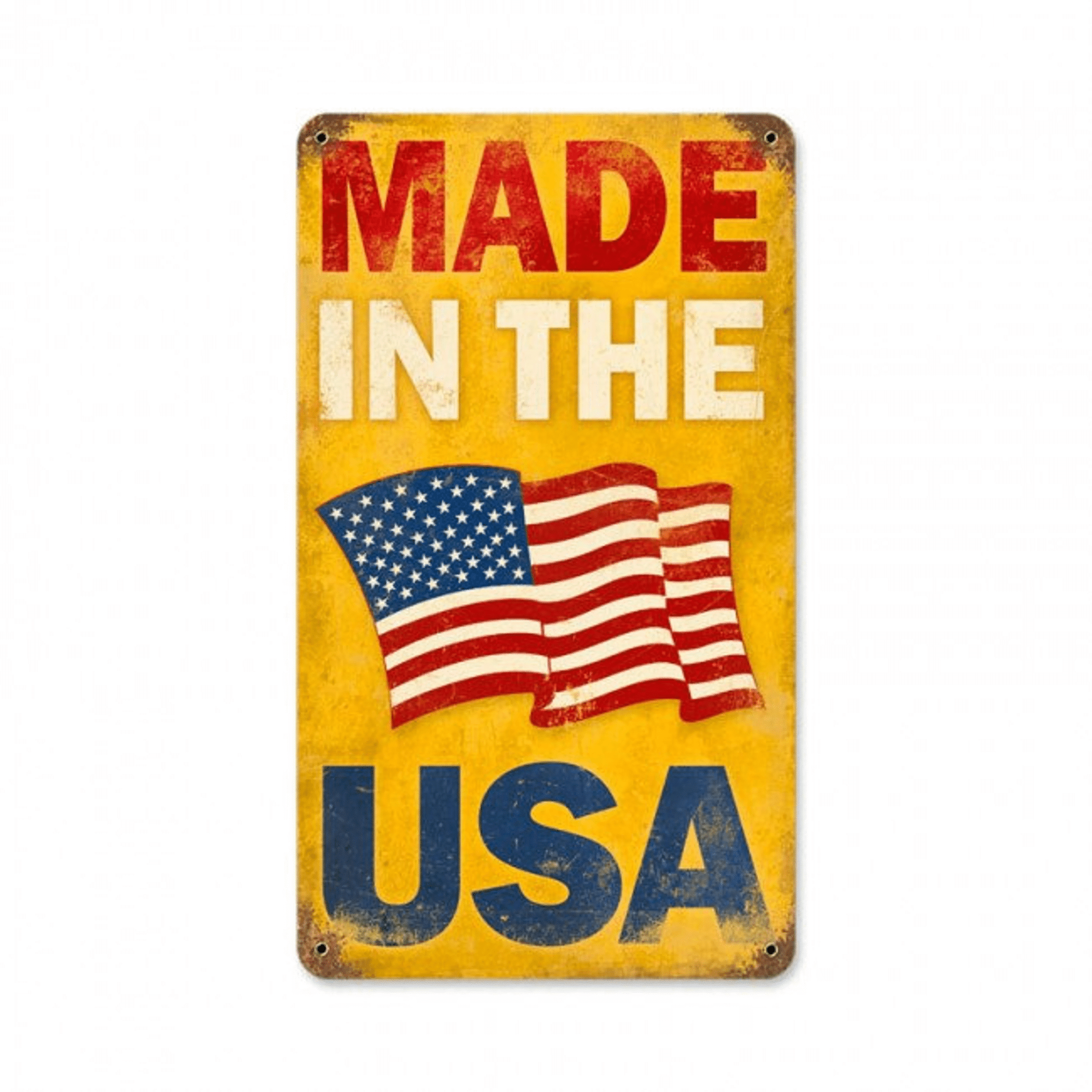 Truck Flag US Flag Antique Vintage Truck satin metal sign 2 Sizes vintage style country home decor wall art lane ps
