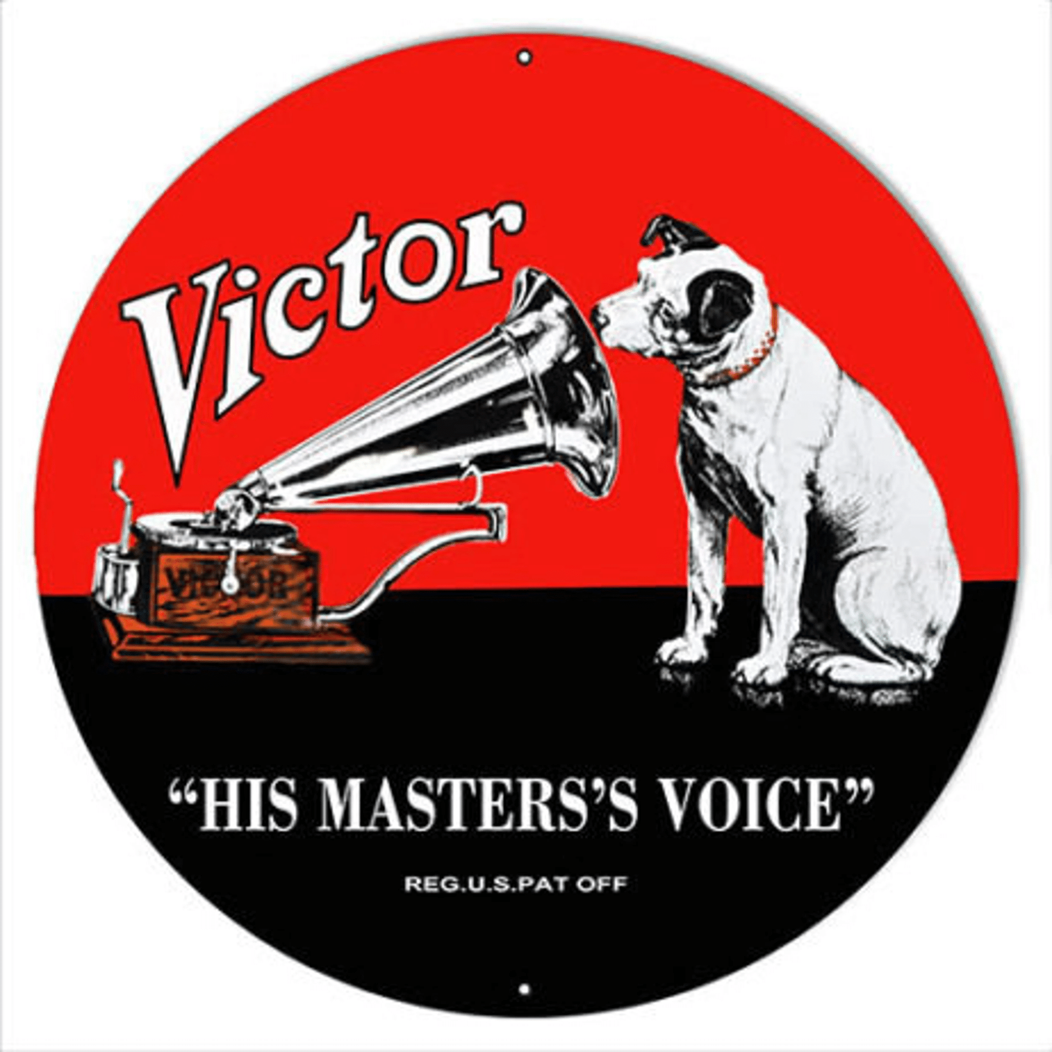 Victor Phonographs His Masters Voice Metal Sign 4 Sizes Aged OR New Style vintage style retro country advertising art wall decor RG