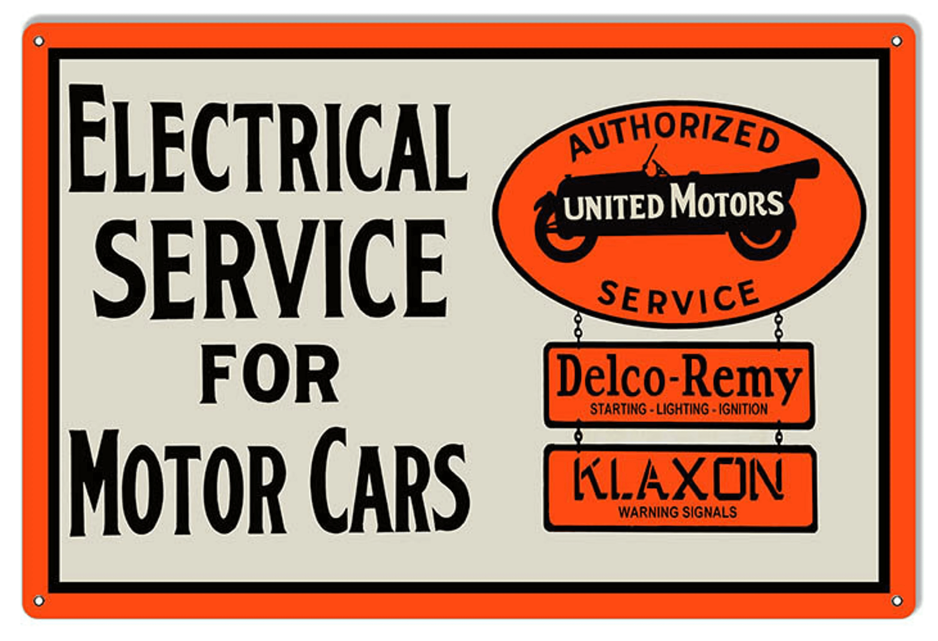 United Motors Service Sign Vintage Aged OR New Style  inch 22 Gauge Metal Vintage Style Retro Garage Art RG