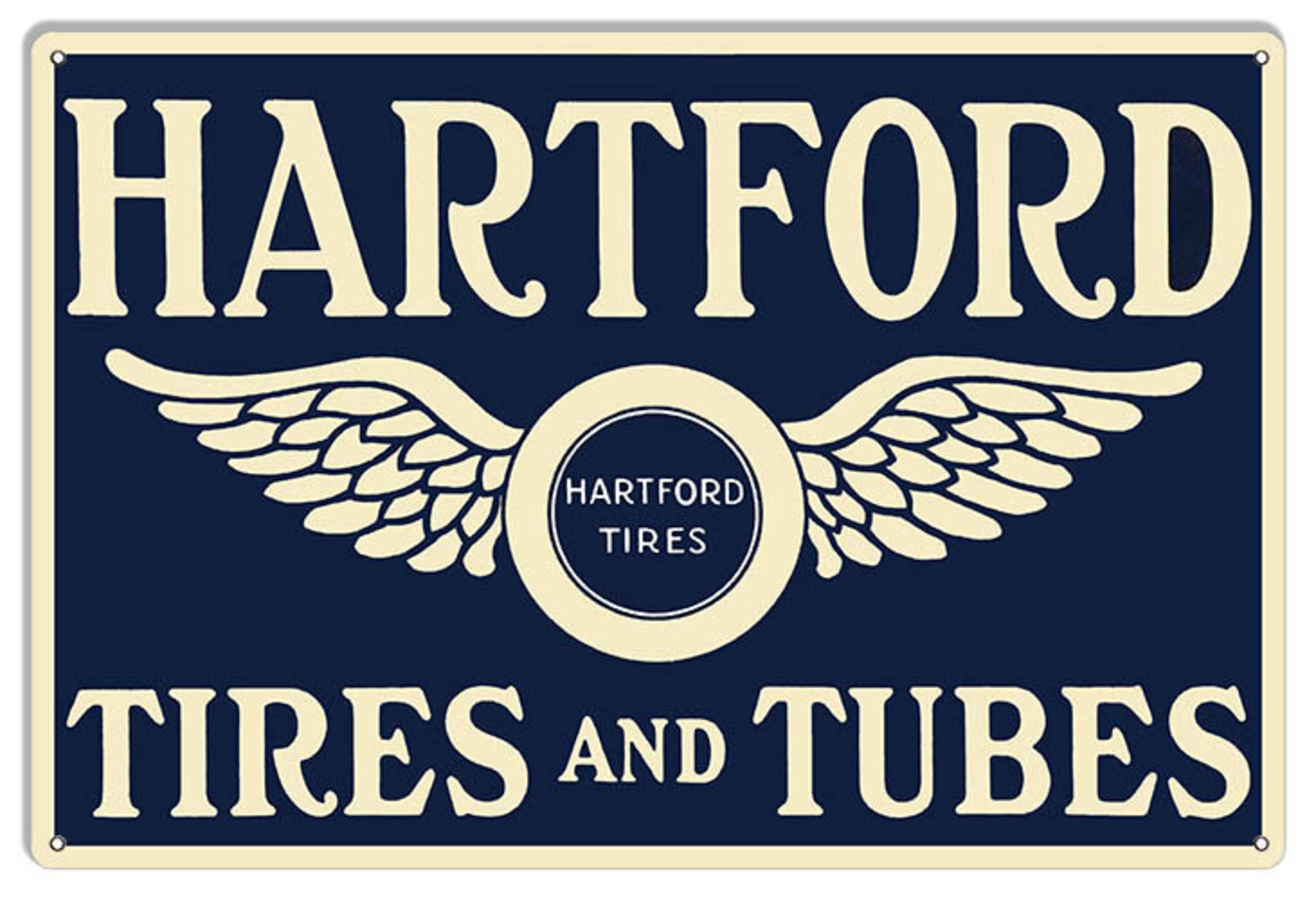 Hartford Tires And Tubes Metal Sign 3 Sizes Available Aged OR New Style Vintage Style Retro Garage Art RG