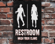 Halloween Restroom Door Sign | Zombie Bathroom Sign | Funny Halloween Party Decor | Vintage Design