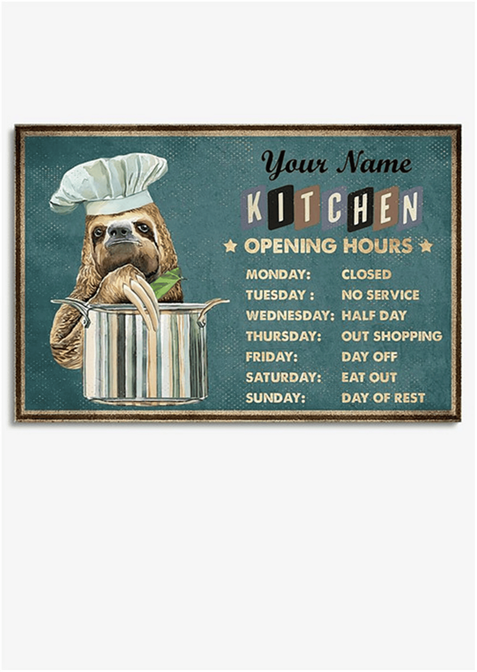 Business Hours Sign for Store Decor Customizable Vintage Metal Signs Personalized Signs with Your Name Wall Hanging Open and Closed Sign