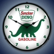 LED Sinclair Dino Gasoline Backlit Lighted Advertising Sign Clock Vintage Style Retro Auto Gas Oil Garage Art