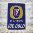 Fosters Beer Vintage Antique Style Collectible Tin Sign Metal Wall Decor Garage Man Cave Game Room Bar Fast Shipping