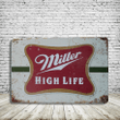 Miller Milwaukee Beer Vintage Antique Style Collectible Tin Sign Metal Wall Decor Garage Man Cave Game Room Bar Fast Shipping