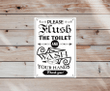 Retro Tin Sign | Please Flush The Toilet and Wash Your Hands Thank You Metal Poster | Vintage Toilet Restroom Wall Metal Sign  inches