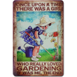 Metal Aluminum Garden Sign Once Upon a time There was a Girl