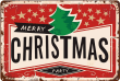 Merry Christmas Vintage Style Aluminum Sign