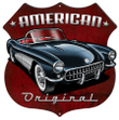 American Original Corvette Metal Sign By Artist Scott Siebel Laser Cut Out. 13.7″ x 13.9″ 22g Steel. Vintage Retro Garage Art RG