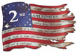 United States Tattered Flag 2nd Amendment 2 Sizes Patriotic Art on metal sign vintage style garage art wall decor PS